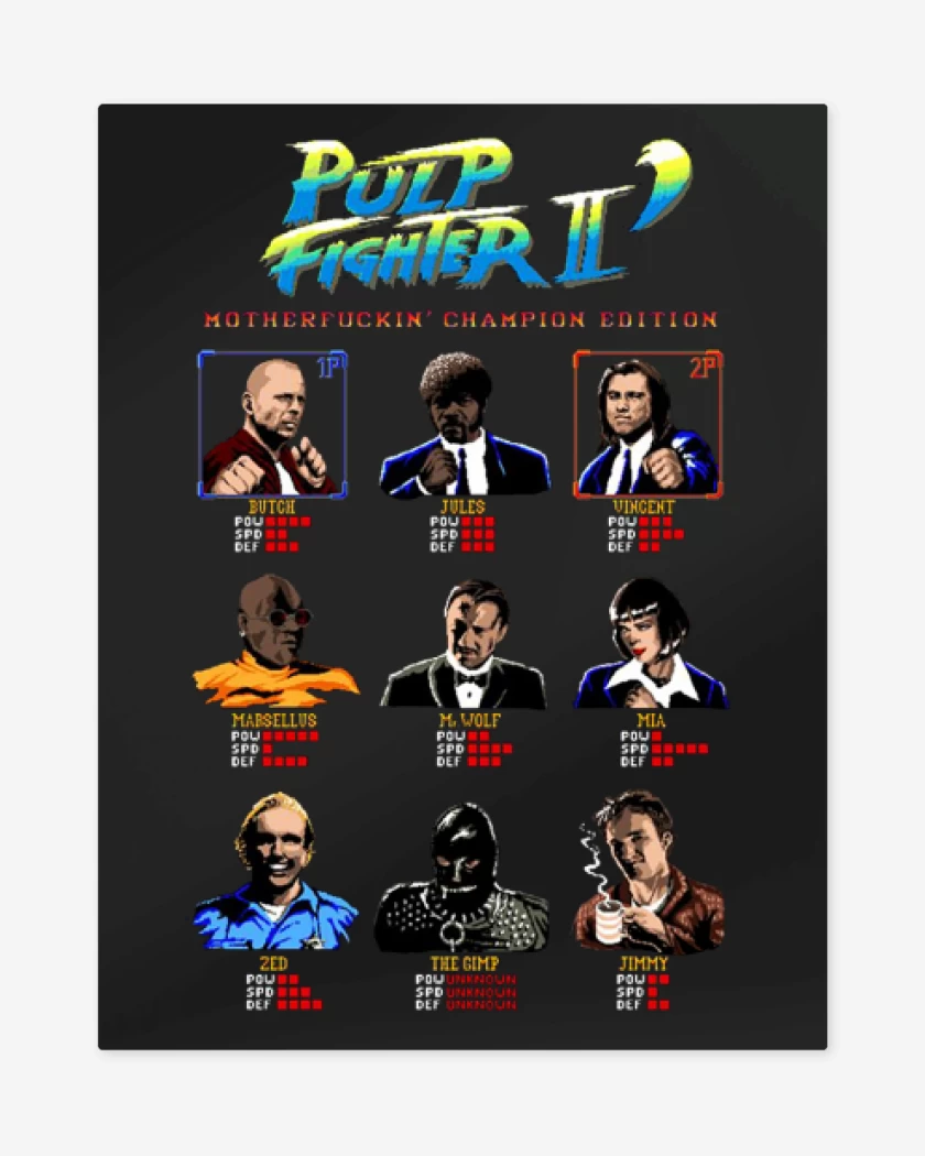 Print metalico Negro de Pulp fighter