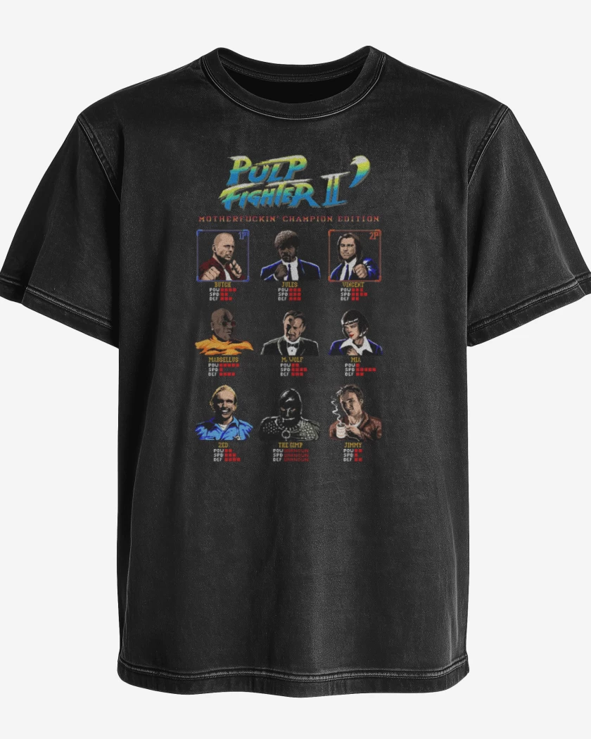 Polera desgastada Negro de Pulp fighter