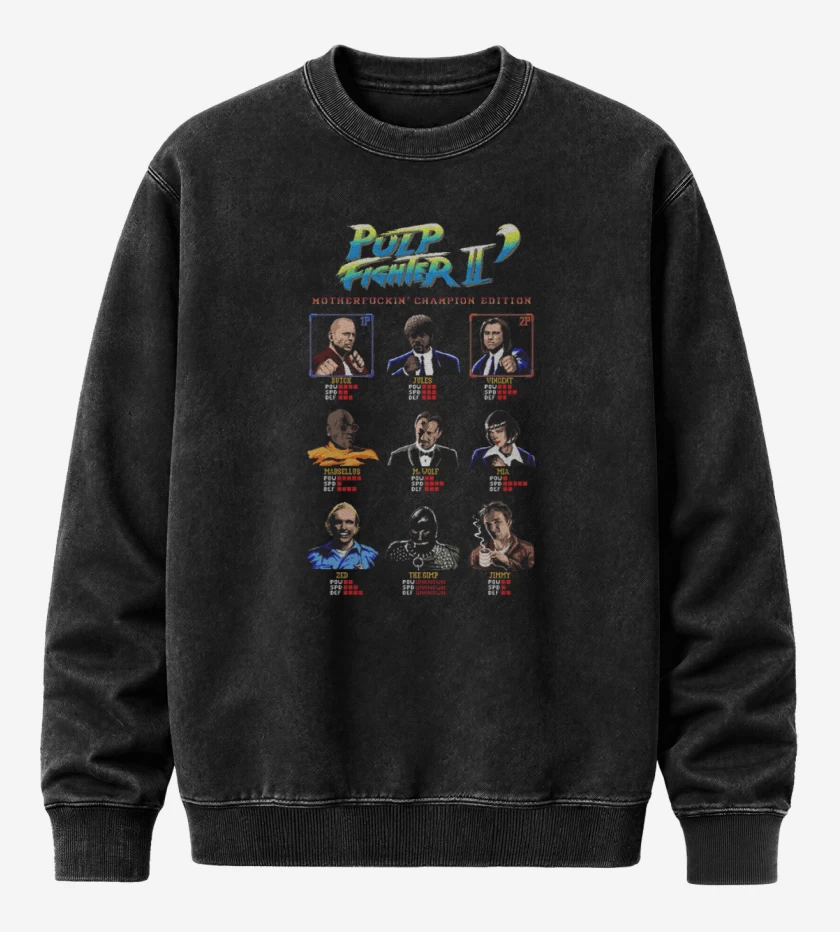 Poleron Polo Acid Wash Negro de Pulp fighter