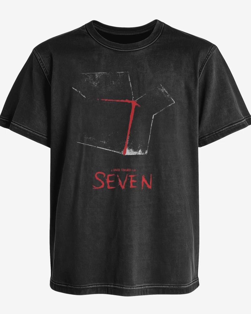 Polera desgastada Negro de Se7en
