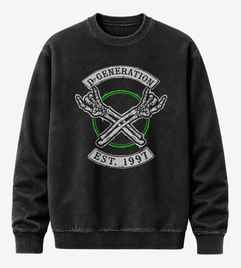 Poleron Polo Acid Wash Negro de D genetarion X