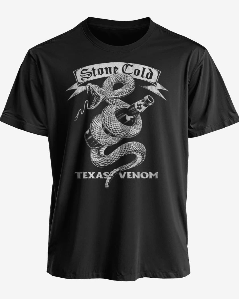 Polera premium Negro de Stone Cold texas venom