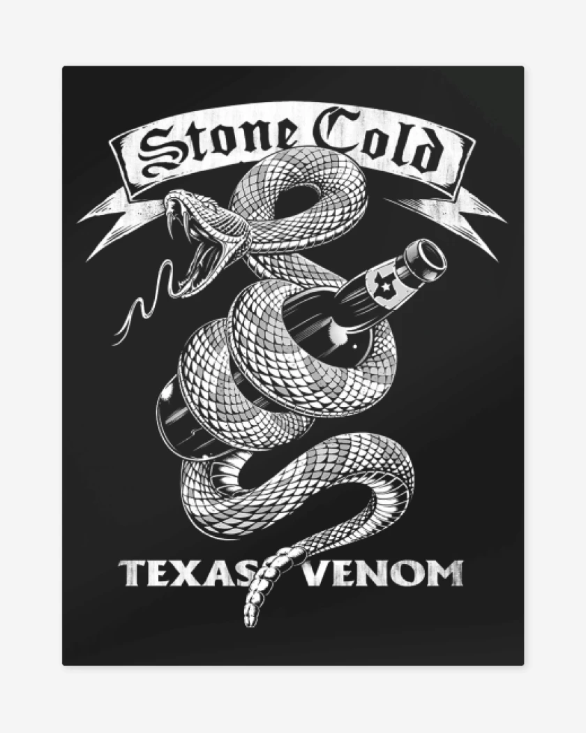Print metalico Negro de Stone Cold texas venom