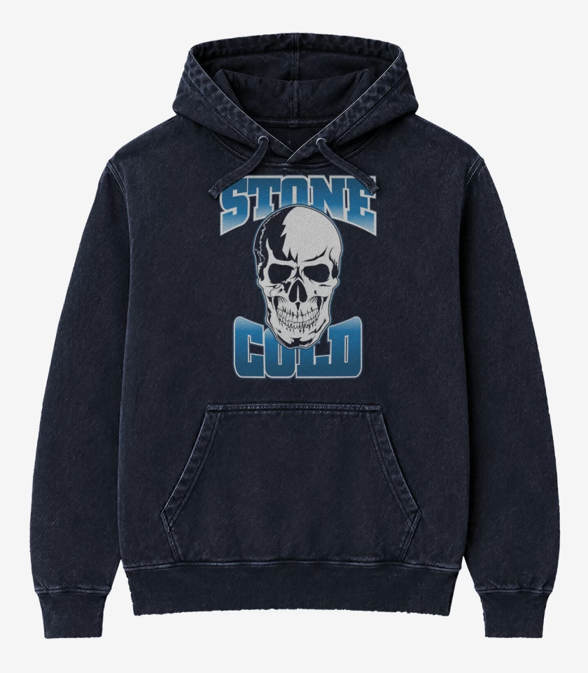 Poleron Canguro Acid Wash Azul Marino de Stone Cold tibostin 2
