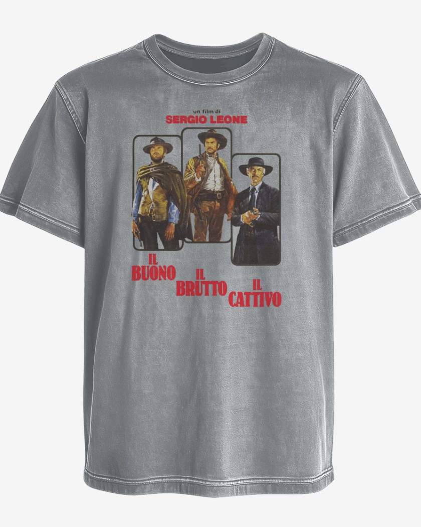 Polera desgastada El bueno el malo y el feo