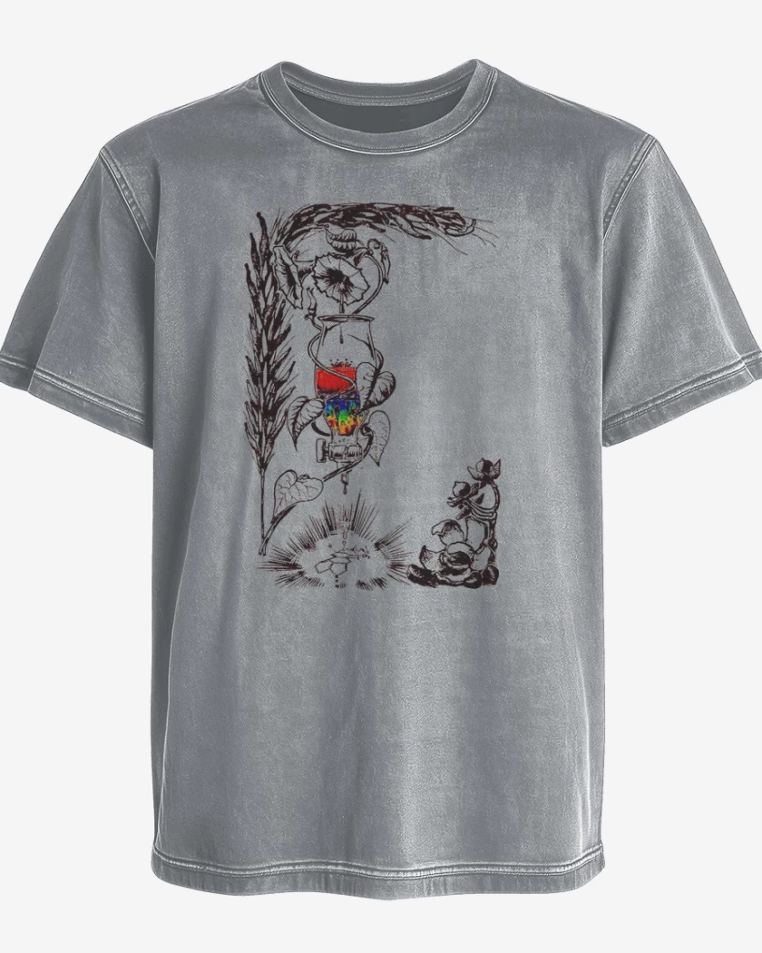 Polera desgastada Gris Melange de Acid
