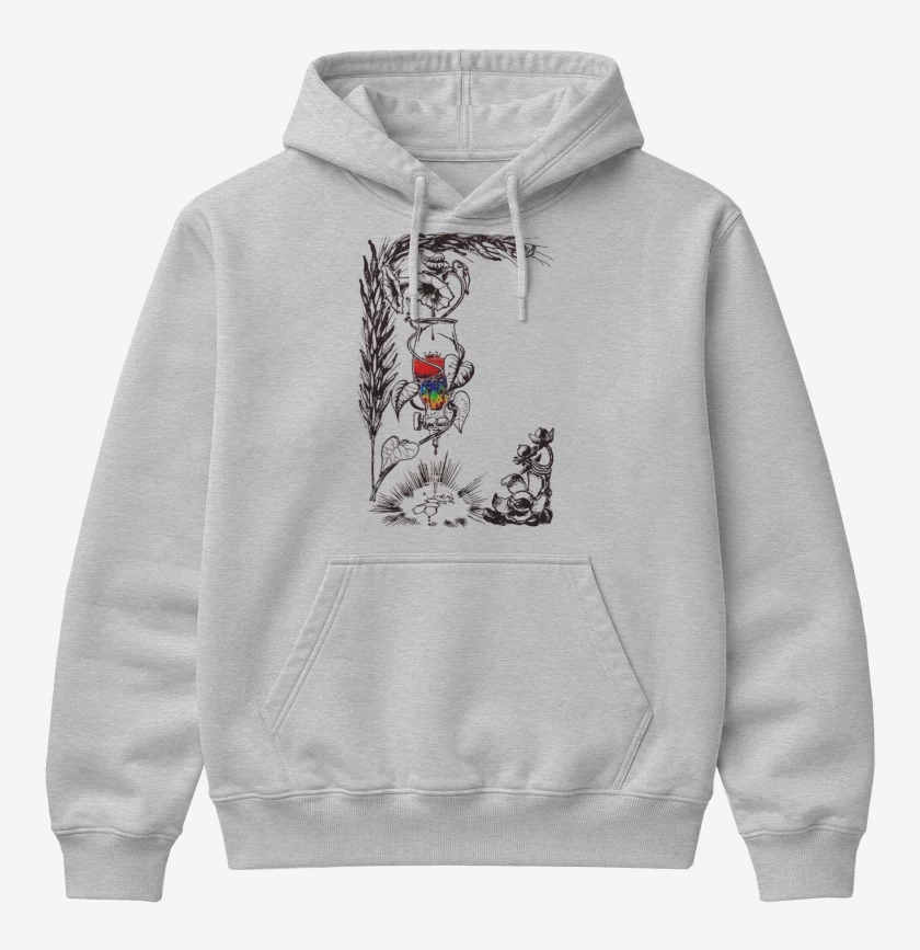 Poleron Canguro básico Gris Melange de Acid
