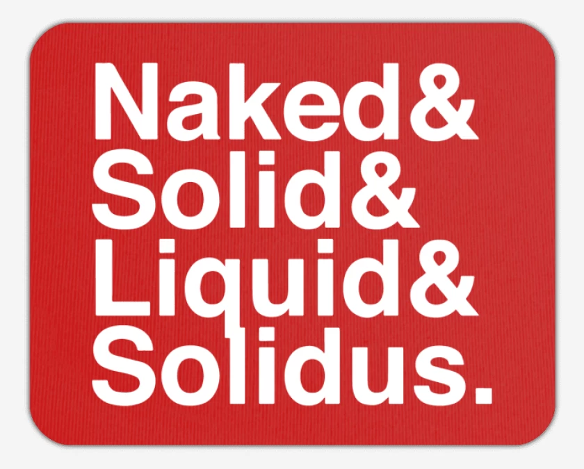 Mousepad Rojo de Naked Solid Liquid Solidus