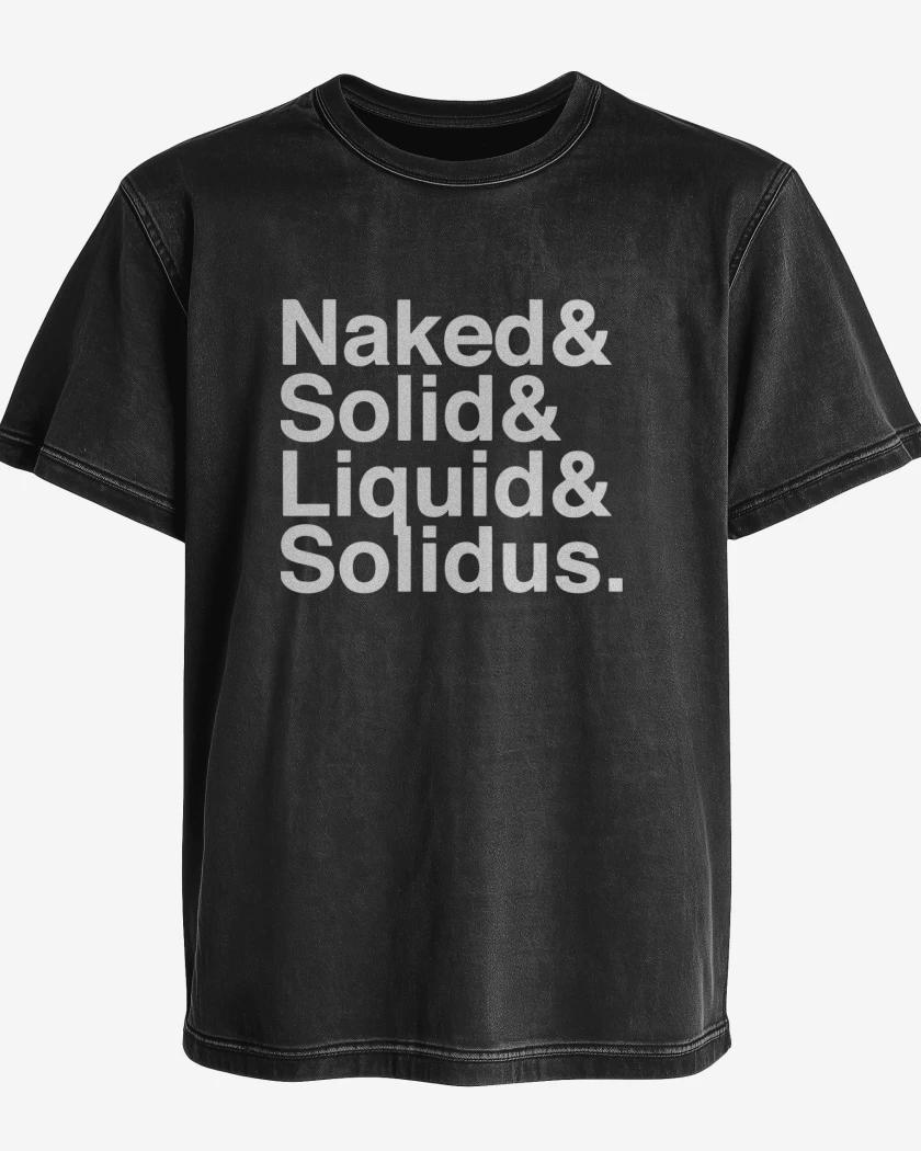 Polera desgastada Negro de Naked Solid Liquid Solidus