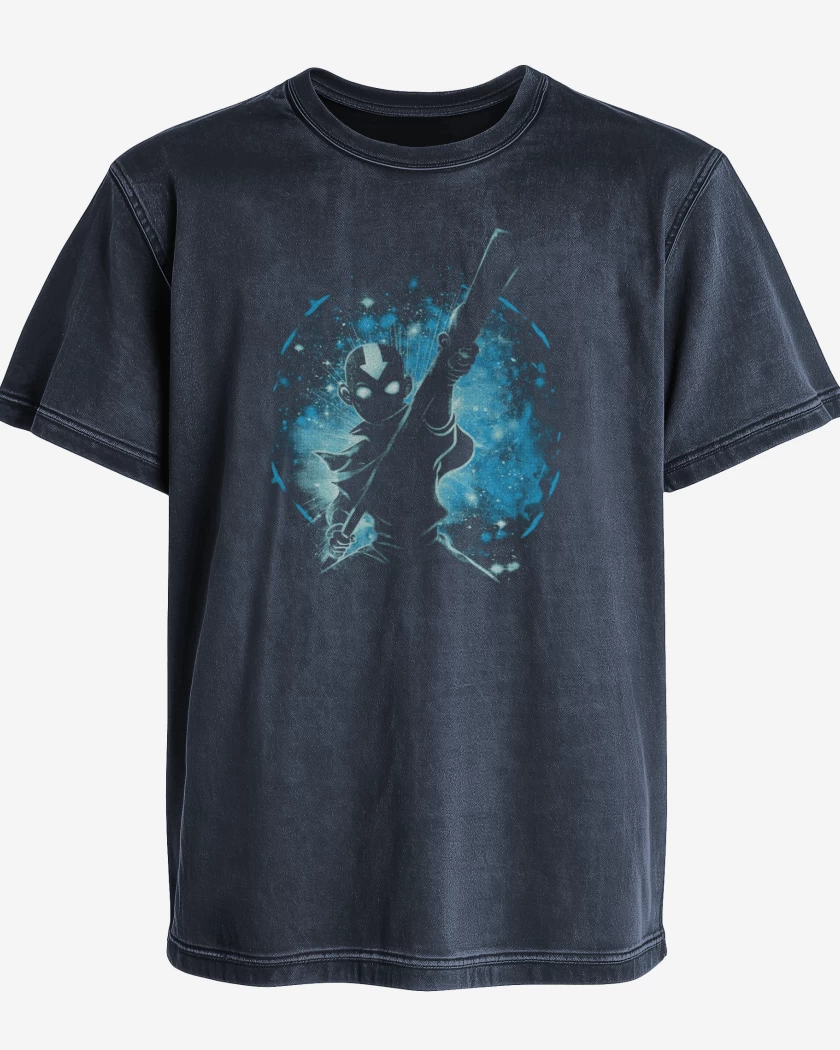 Polera desgastada Azul Marino de Aang avatar
