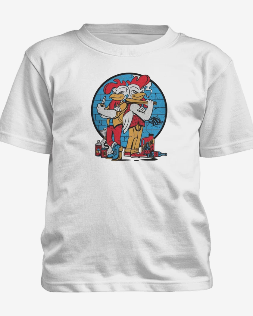 Polera de niño Blanco de Los Pollos Choros 