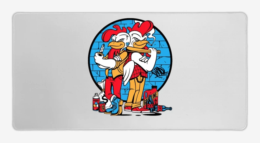 Mouse pad Gamer Blanco de Los Pollos Choros 