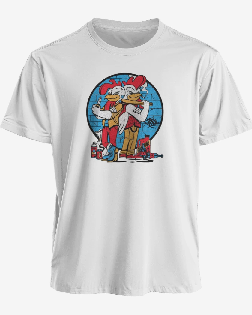Polera premium Blanco de Los Pollos Choros 