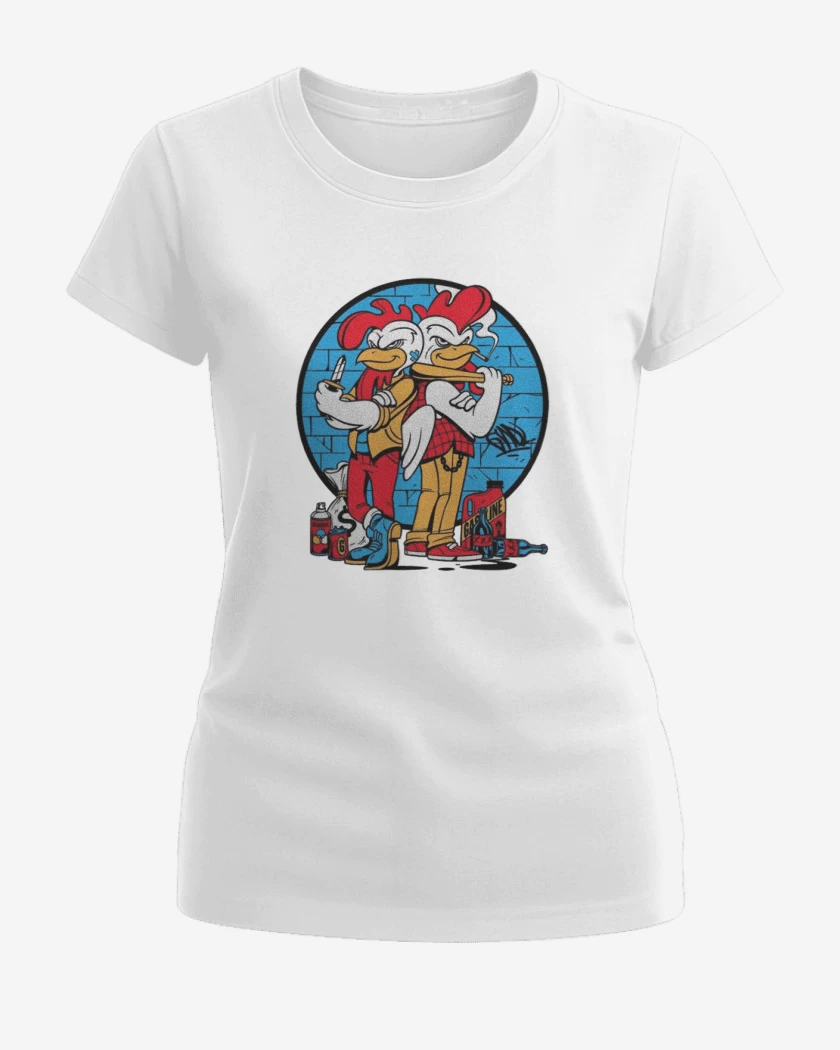 Polera de Mujer Blanco de Los Pollos Choros 