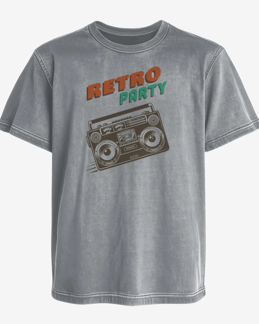 Polera desgastada Gris Melange de RETRO PARTY 