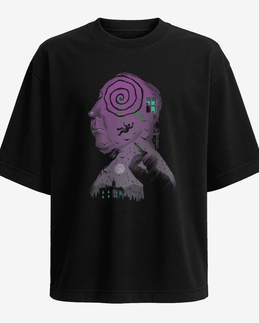 Polera Oversize Negro de El maestro del suspenso