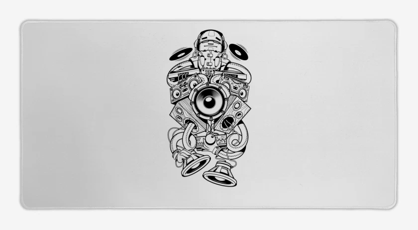 Mouse pad Gamer Blanco de MIX MUSIC 