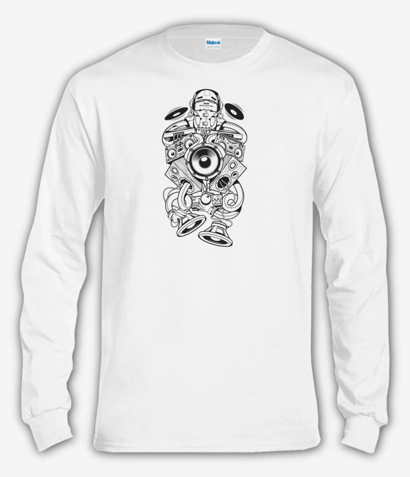 Polera manga larga Blanco de MIX MUSIC 