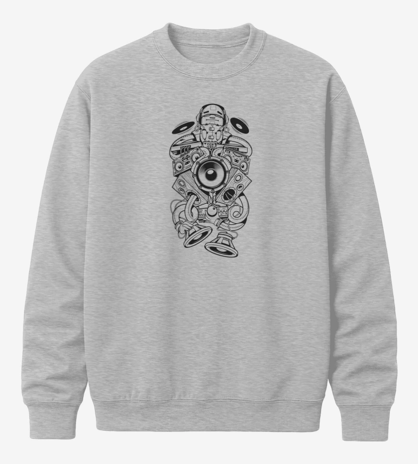 Poleron polo Gris Melange de MIX MUSIC 