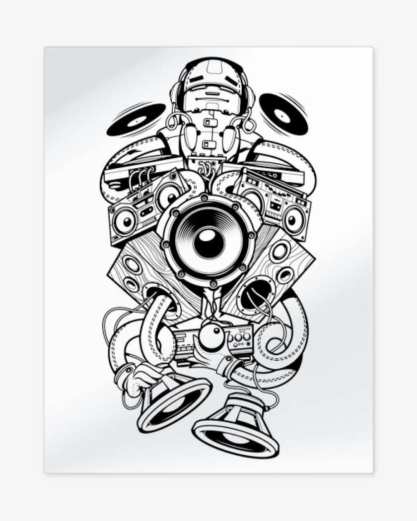 Print metalico Blanco de MIX MUSIC 