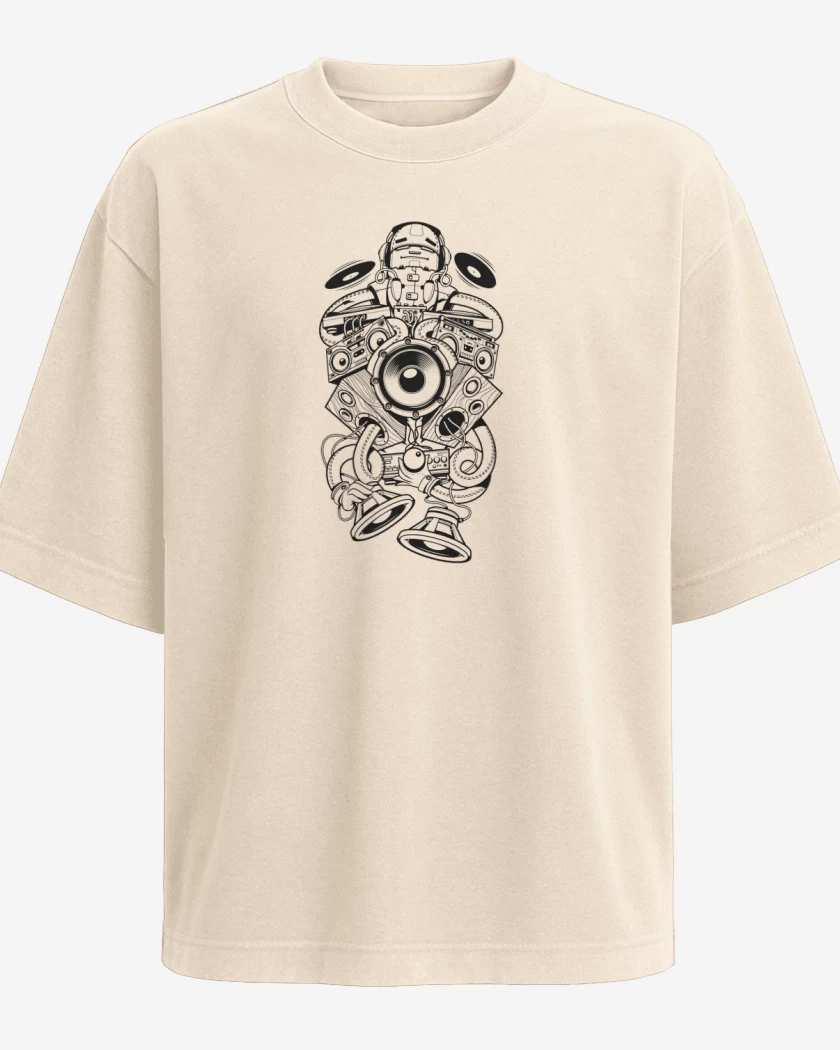 Polera Oversize Beige de MIX MUSIC 