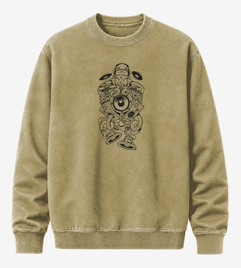 Poleron Polo Acid Wash Beige de MIX MUSIC 