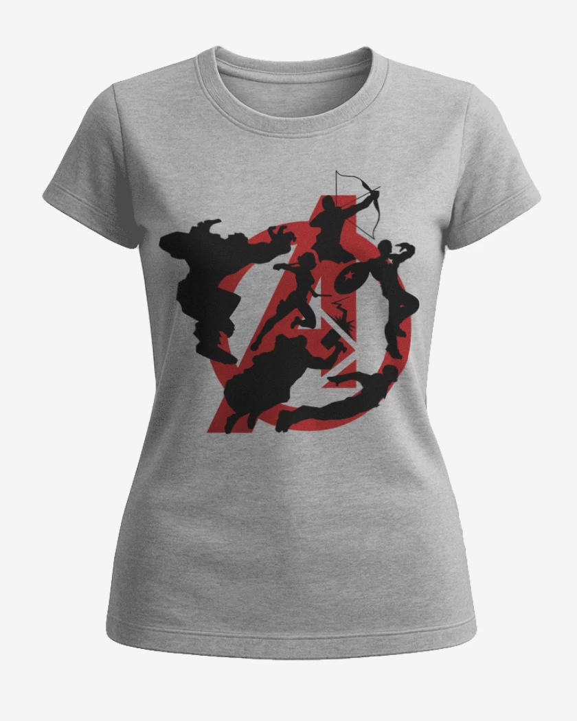 Polera de Mujer Gris Melange de Full Avengers