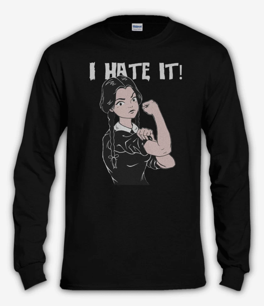 Polera manga larga Negro de I hate it