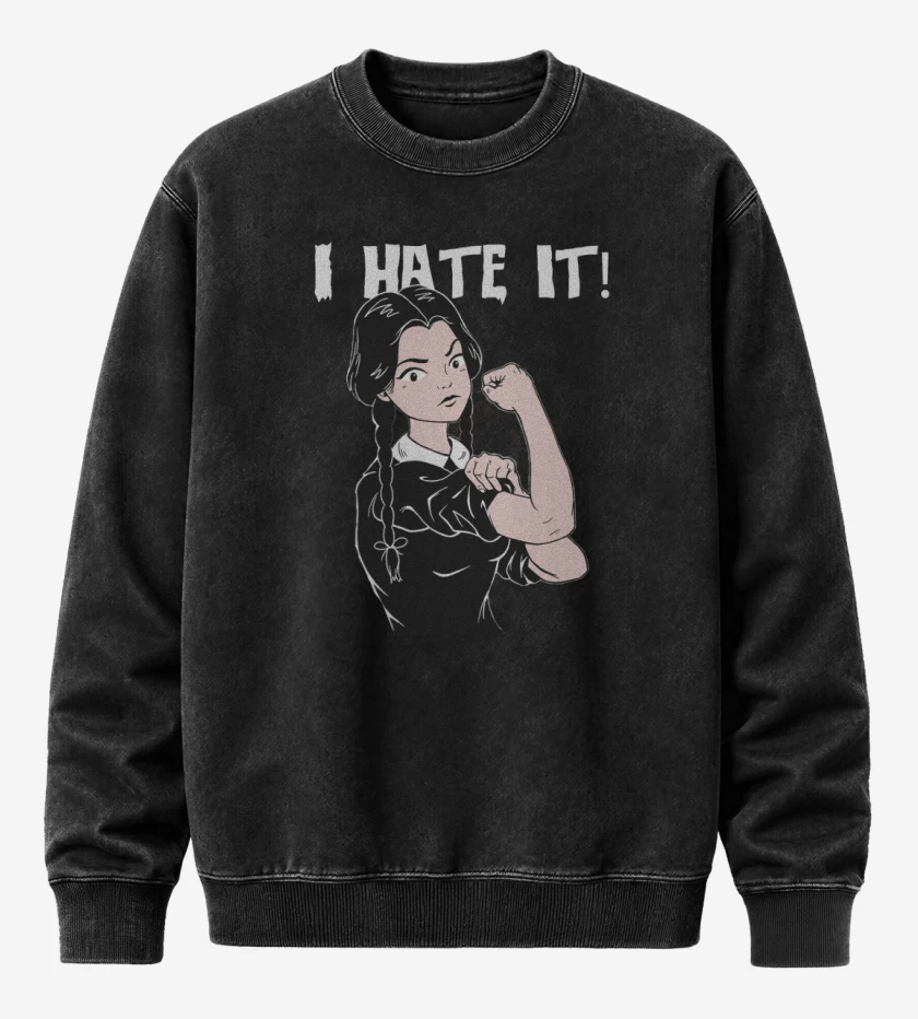 Poleron Polo Acid Wash Negro de I hate it