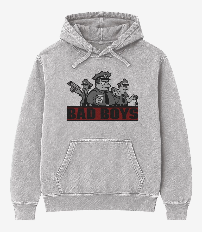 Poleron Canguro Acid Wash Gris Melange de Carabineros de Springfield