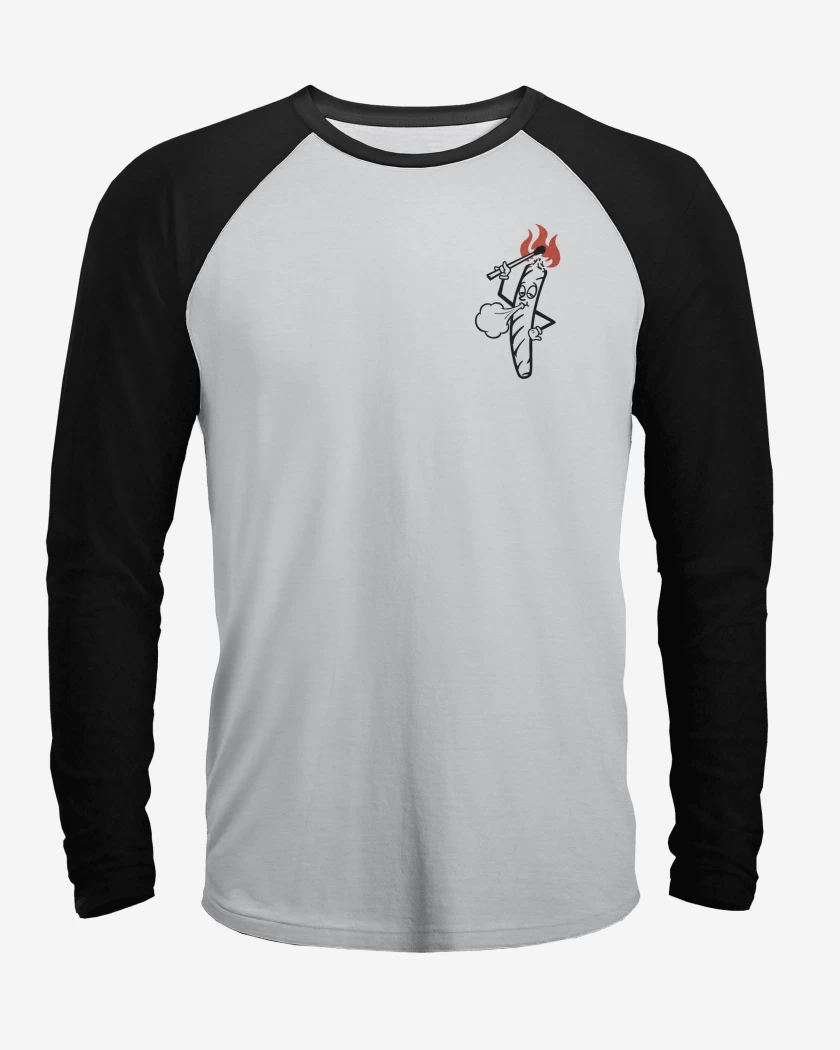 Polera Raglan Blanco / Negro de ME PRENDO 