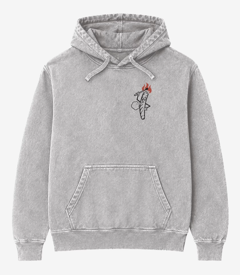 Poleron Canguro Acid Wash Gris Melange de ME PRENDO 