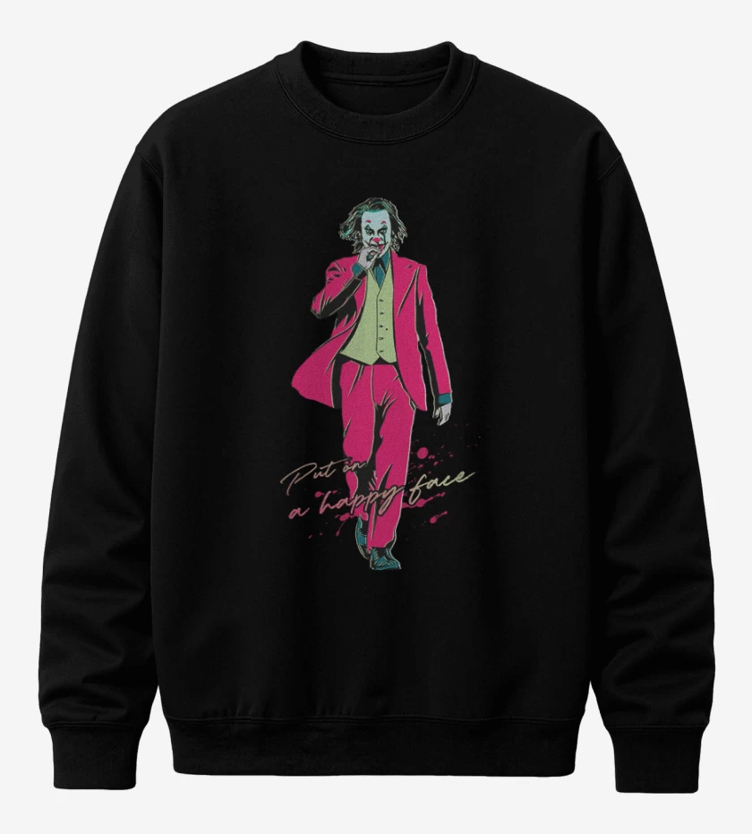 Poleron polo Negro de Put a happy face joke