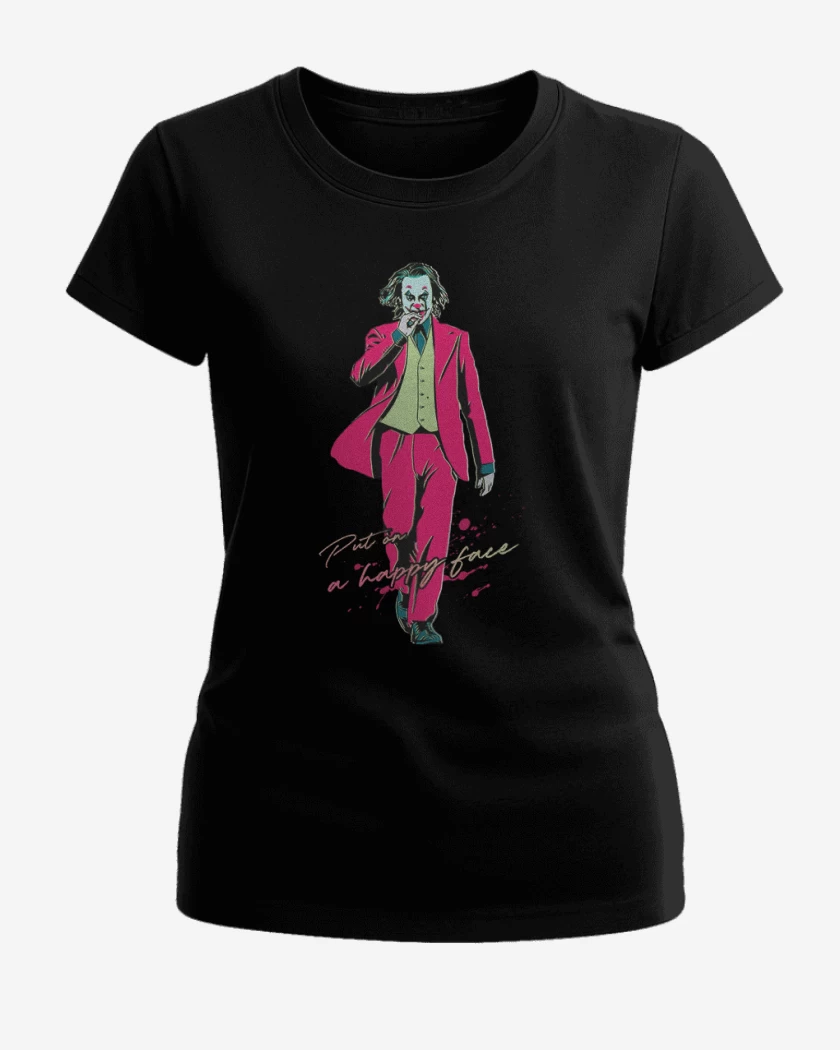 Polera de Mujer Negro de Put a happy face joke