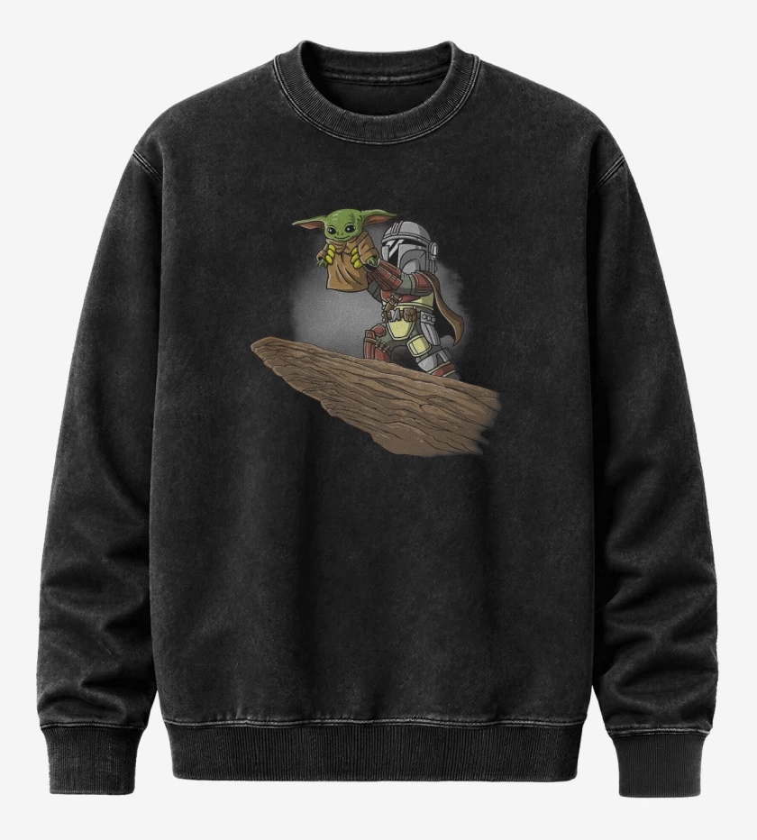 Poleron Polo Acid Wash Negro de The yoda king