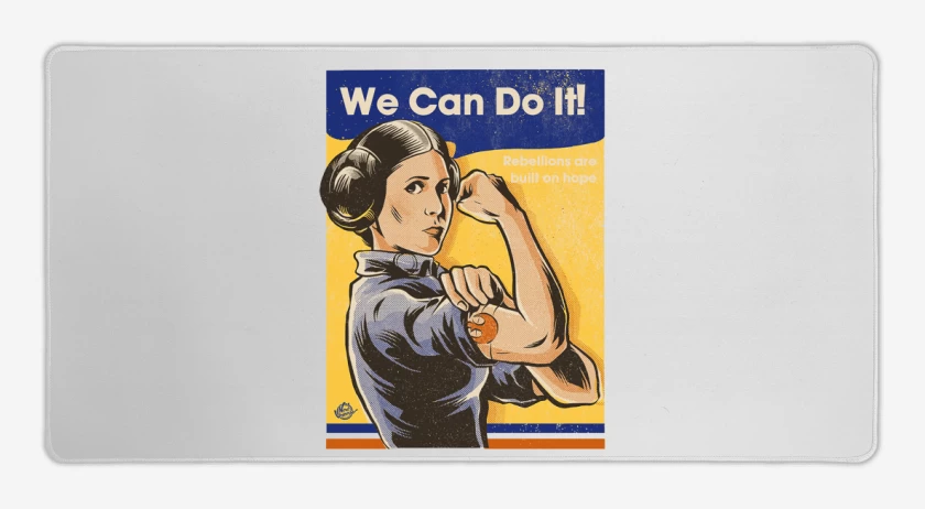 Mouse pad Gamer Blanco de Leia we can do it
