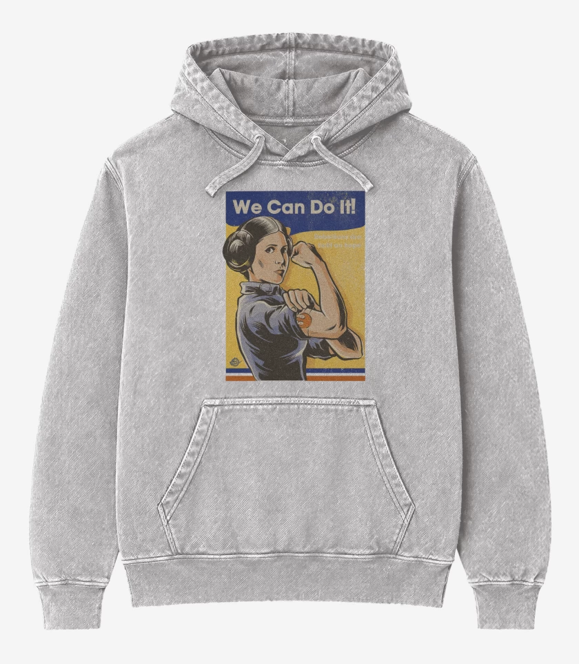 Poleron Canguro Acid Wash Gris Melange de Leia we can do it
