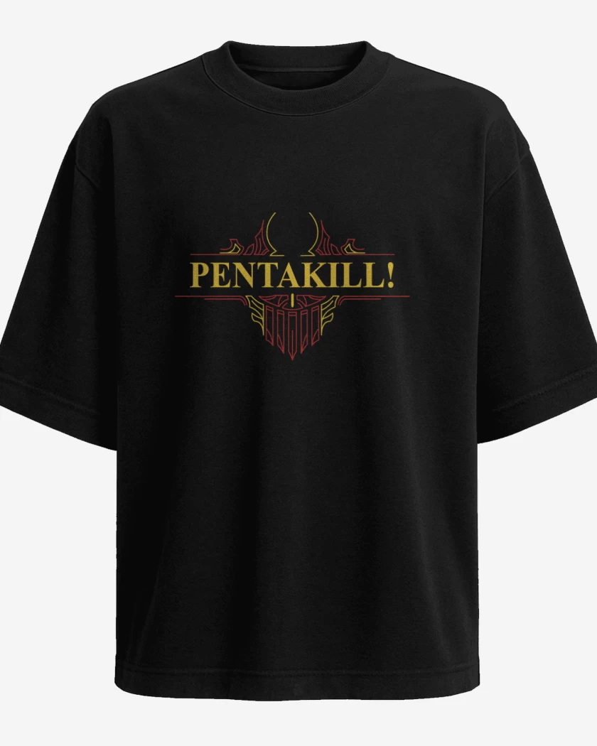 Polera Oversize Negro de Pentakill - Old