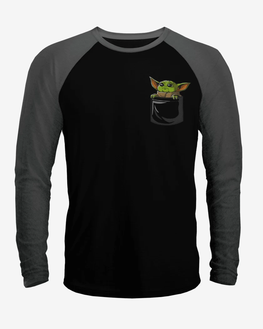 Polera Raglan Mini yoda bolsillo