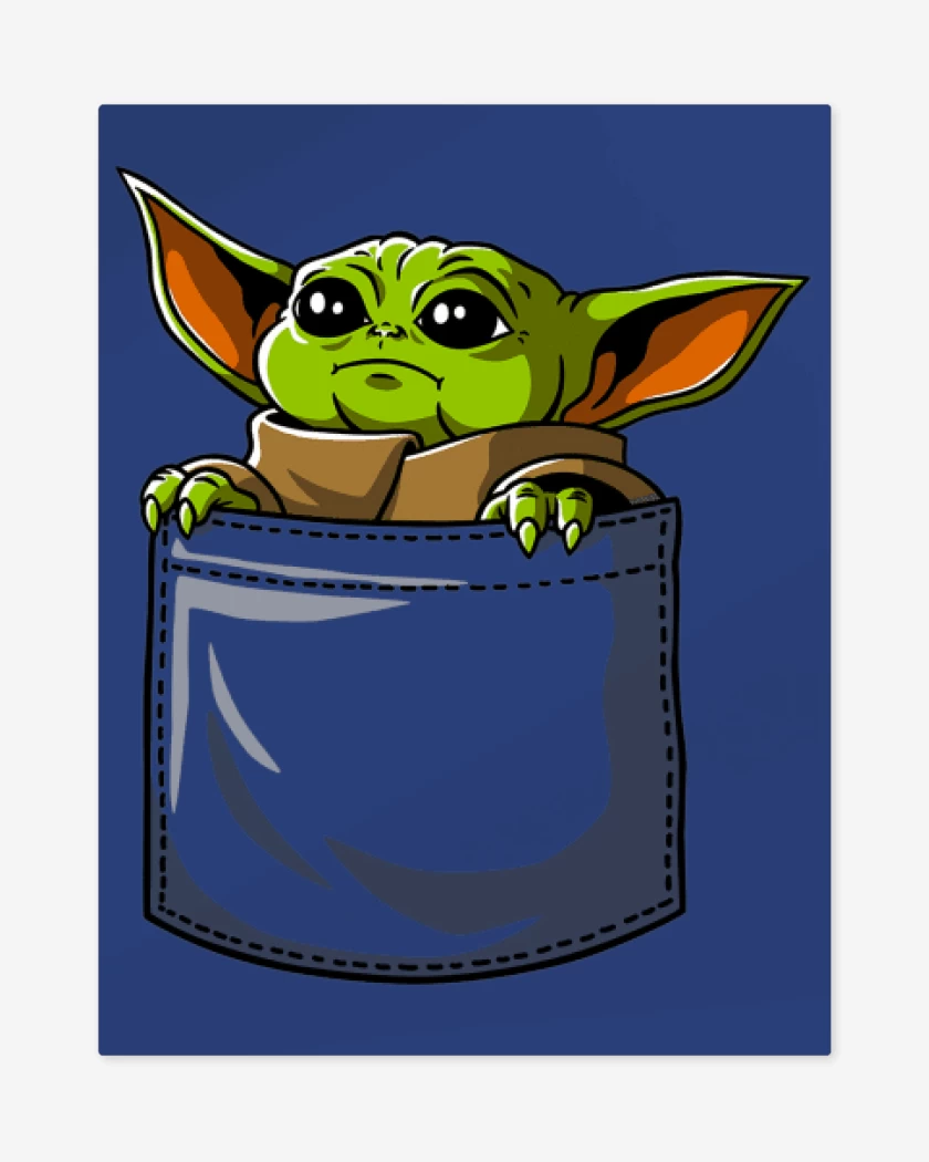 Print metalico Azul Rey de Mini yoda bolsillo