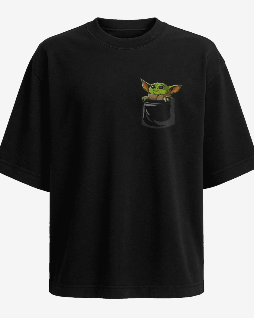 Polera Oversize Mini yoda bolsillo