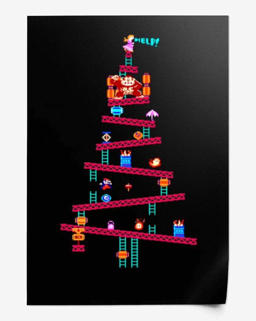 Print Super bigote navideno
