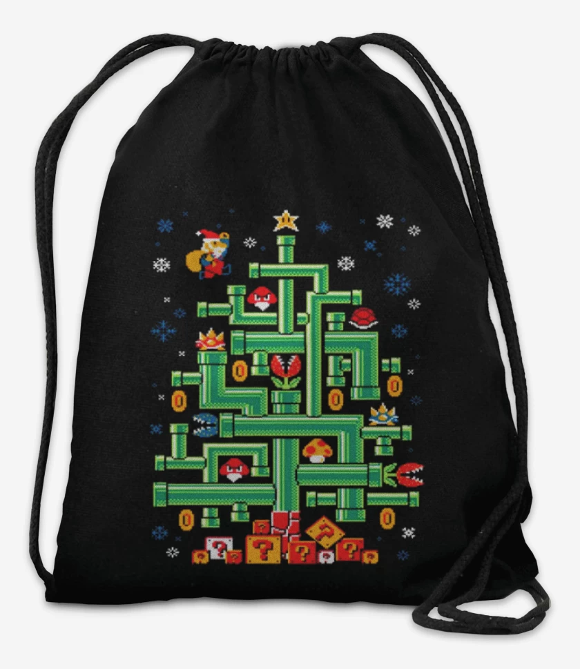 Mochila Negro de Super bigote navideno 2