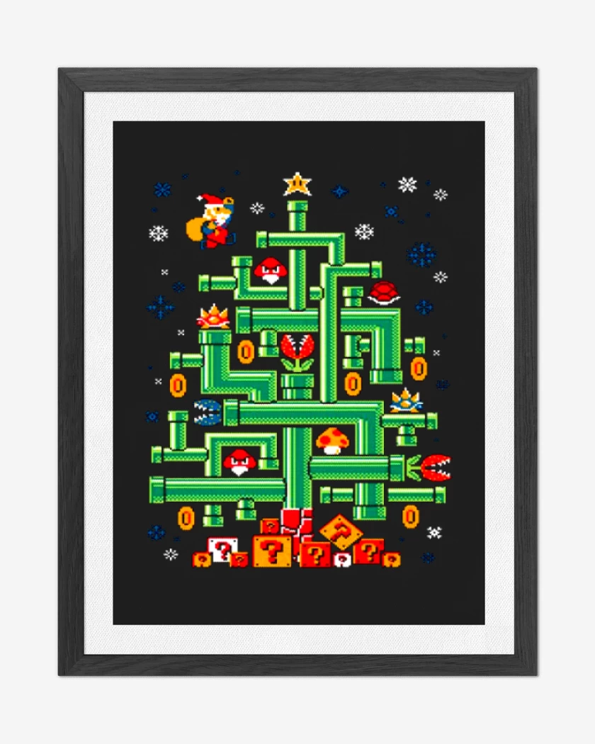 Cuadro decorativo Negro de Super bigote navideno 2