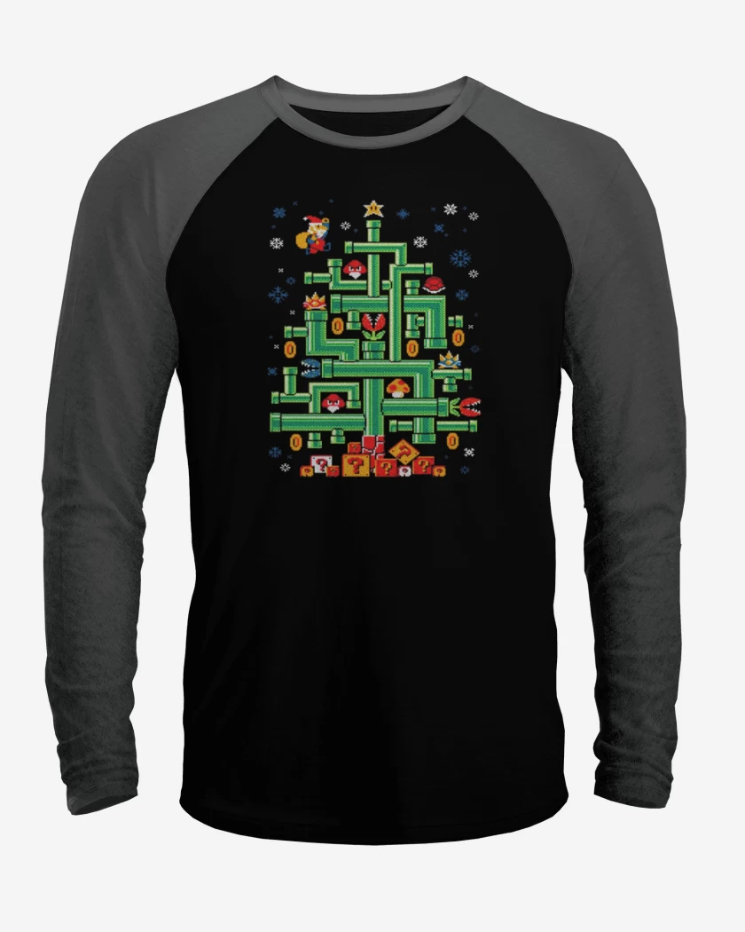 Polera Raglan Super bigote navideno 2