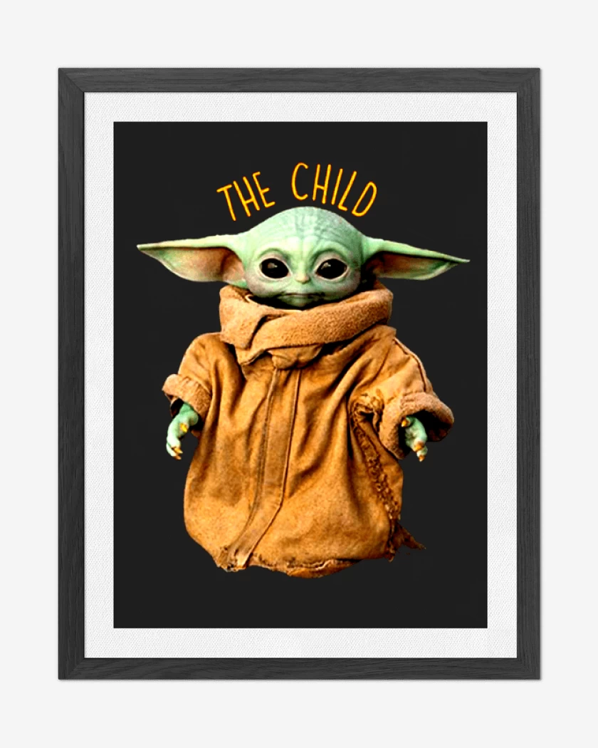 Cuadro decorativo Negro de the child baby yoda