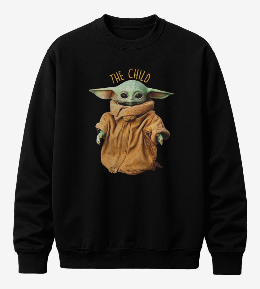 Poleron polo Negro de the child baby yoda