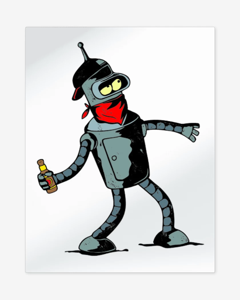 Print metalico Blanco de Bender primera linea