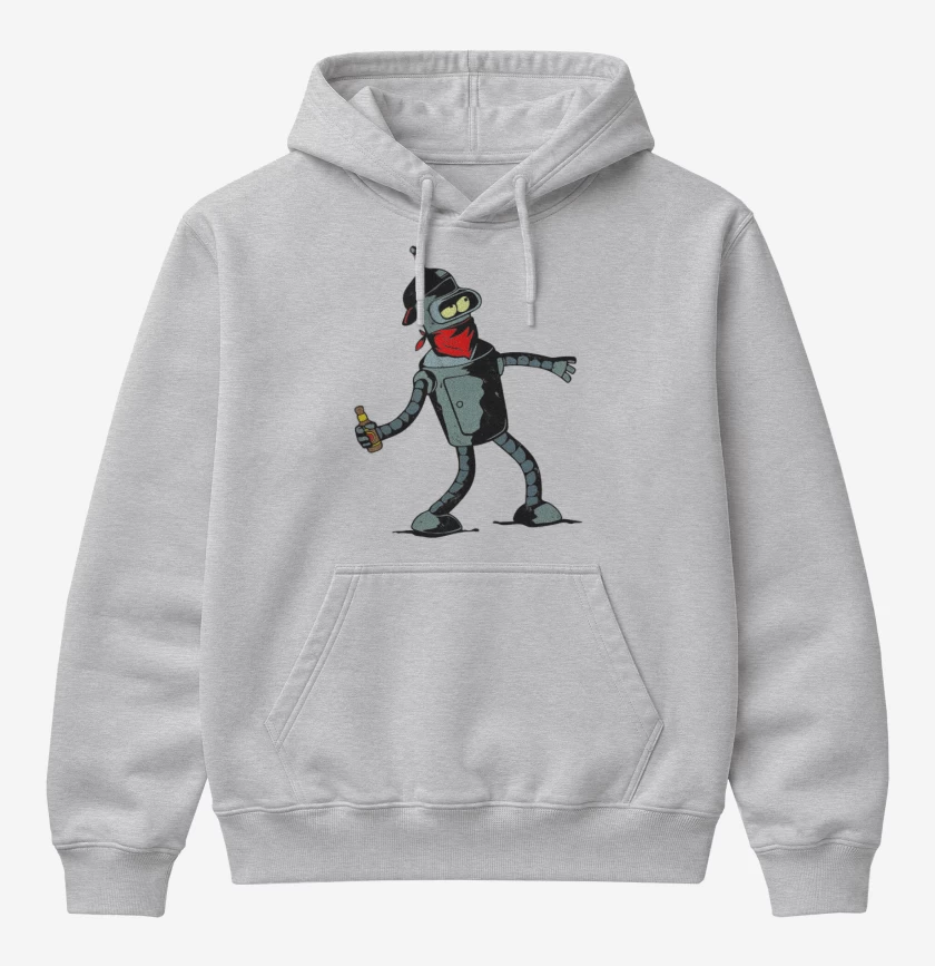 Poleron Canguro básico Gris Melange de Bender primera linea