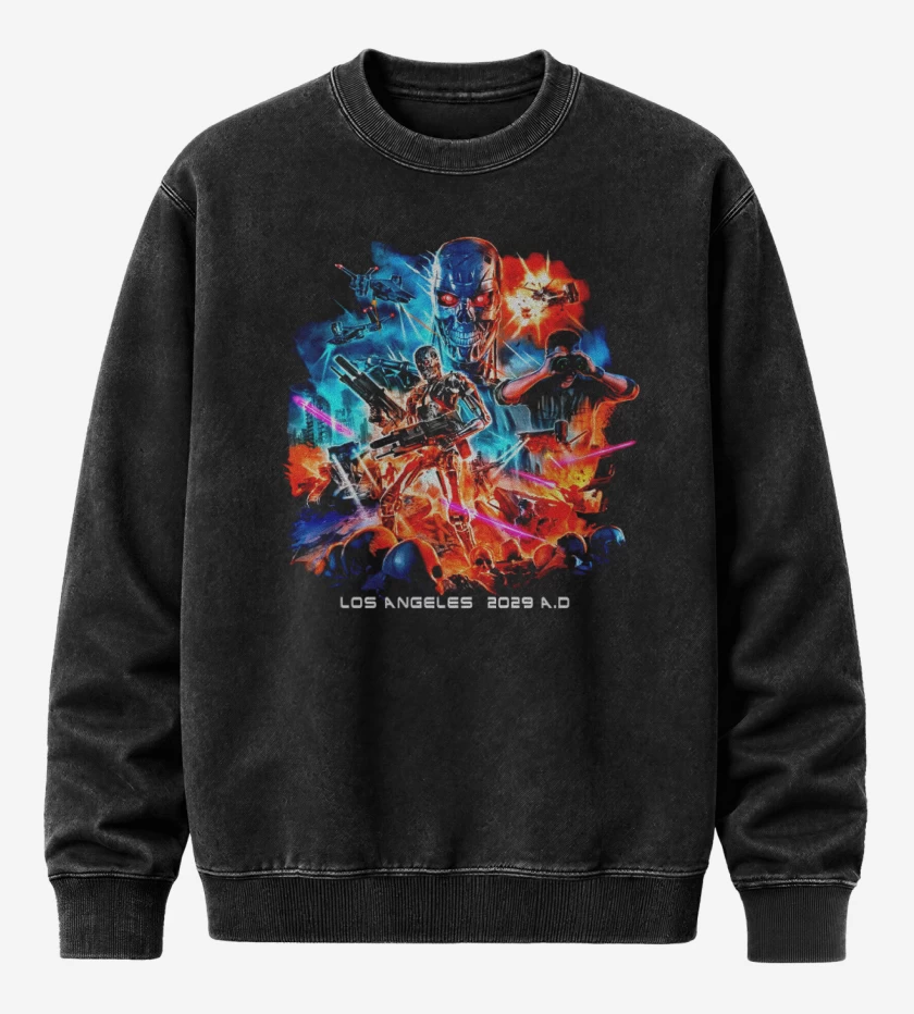Poleron Polo Acid Wash Negro de T2 Angeles